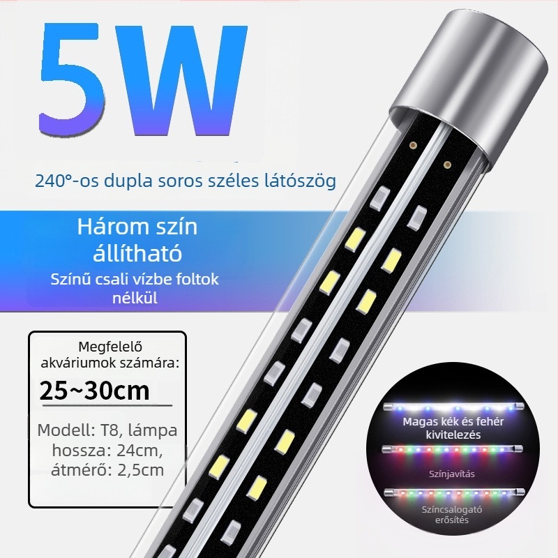 LED Arowana akvárium lámpa, merülő RGB színváltó világítás