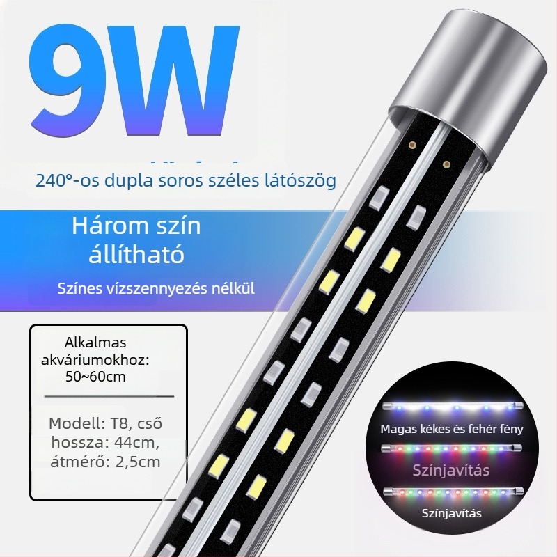 LED Arowana akvárium lámpa, merülő RGB színváltó világítás