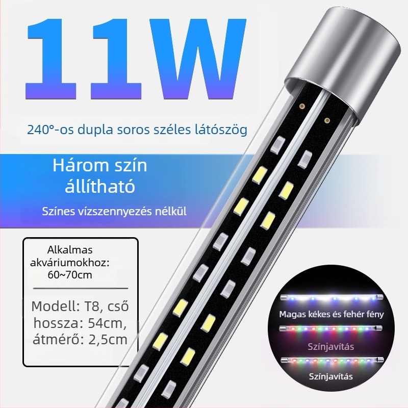 LED Arowana akvárium lámpa, merülő RGB színváltó világítás