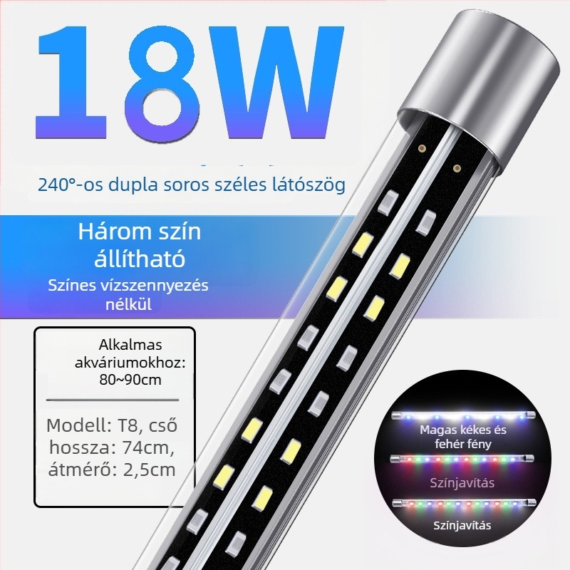 LED Arowana akvárium lámpa, merülő RGB színváltó világítás