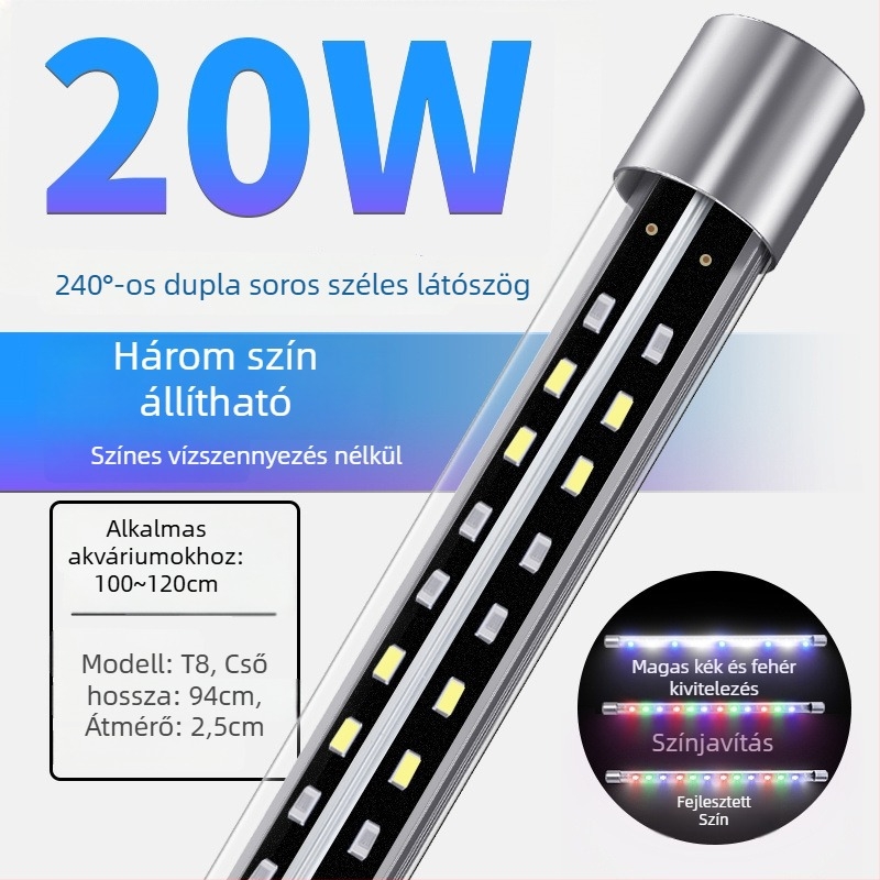 LED Arowana akvárium lámpa, merülő RGB színváltó világítás