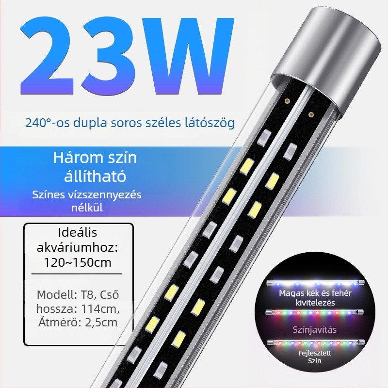 LED Arowana akvárium lámpa, merülő RGB színváltó világítás