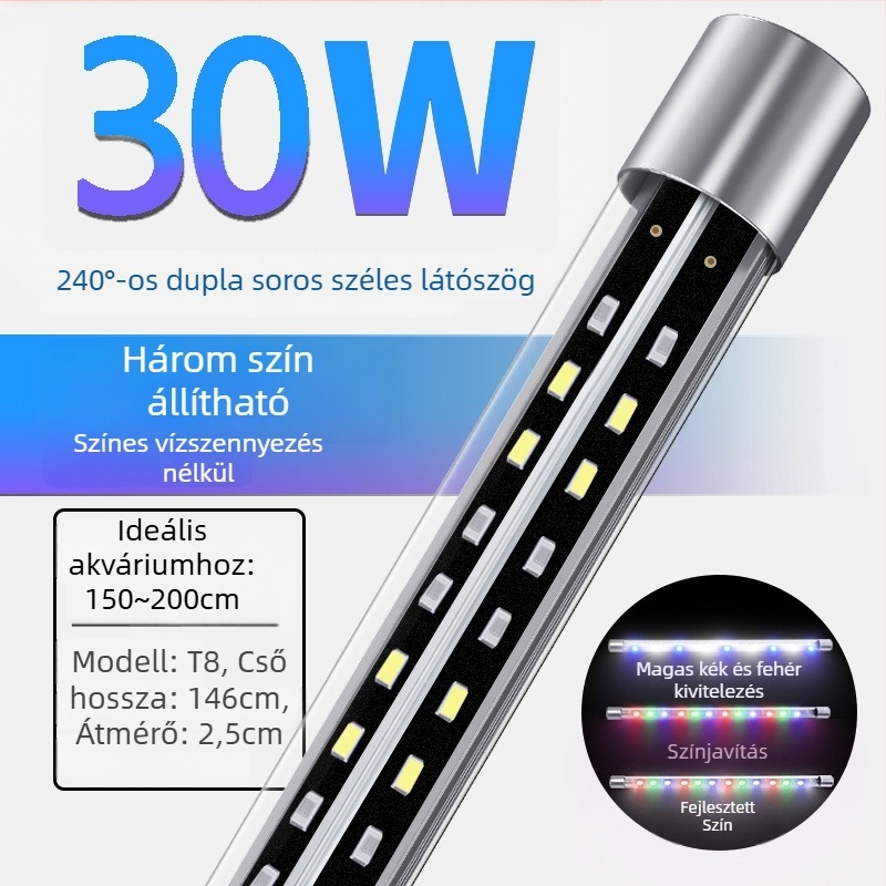 LED Arowana akvárium lámpa, merülő RGB színváltó világítás