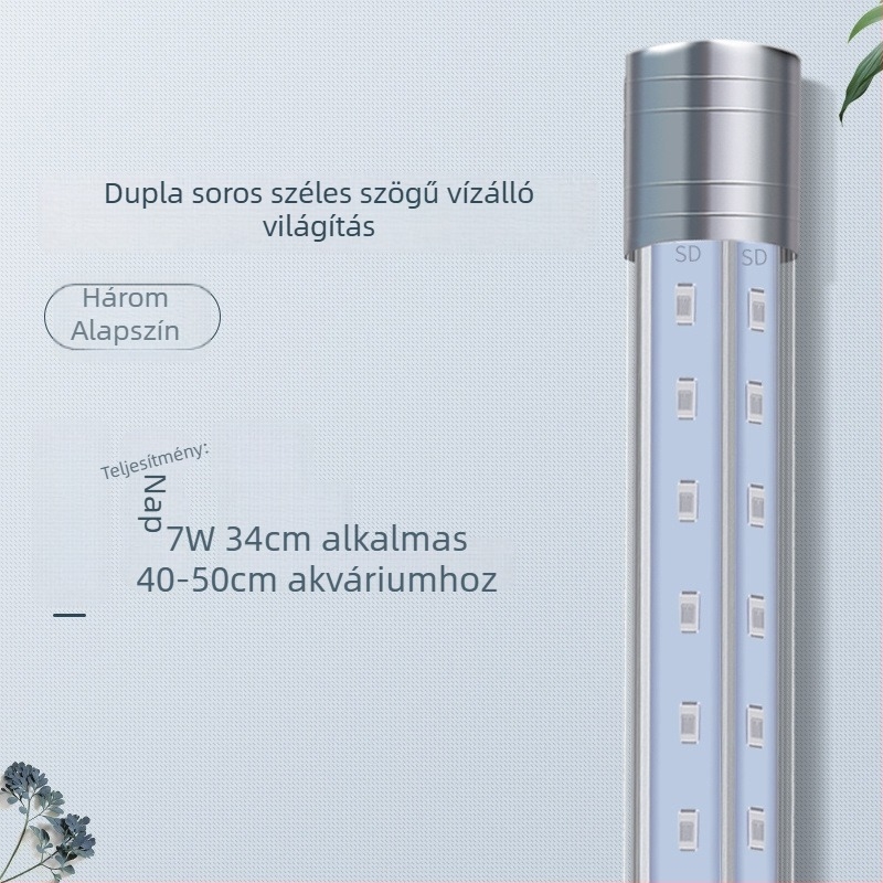 LED Arowana akvárium lámpa, merülő RGB színváltó világítás