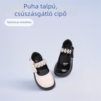 Lányoknak szóló cipő 2025 tavasz–ősz, puha talpú, Velcro-zárás, műbőr