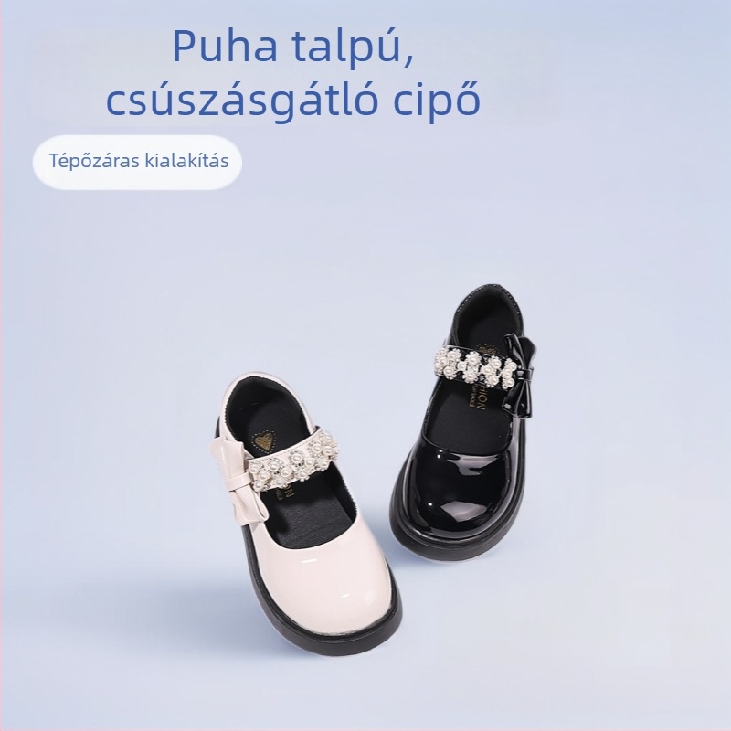 Lányoknak szóló cipő 2025 tavasz–ősz, puha talpú, Velcro-zárás, műbőr