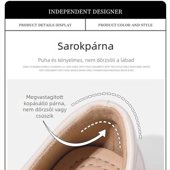 Lányok hercegnő cipő Velcro-záras — felsőrész mikroszálas, belső bőr, talp gumiból, talpbetét természetes bőr