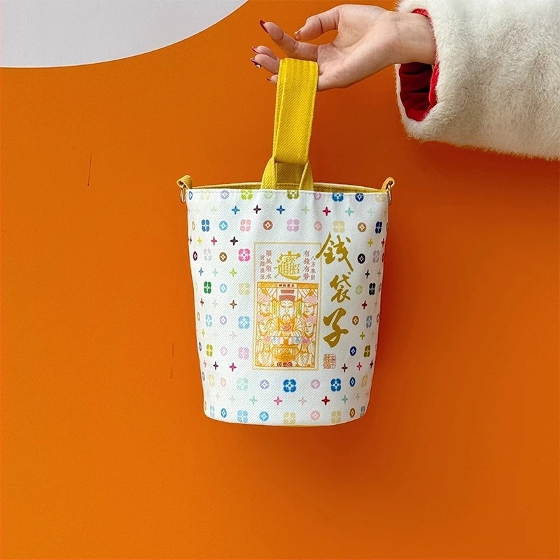 Dongmei bucket bag — vászon, mágneszár, tavasz 2025