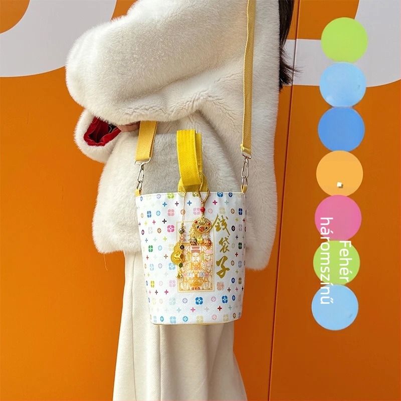 Dongmei bucket bag — vászon, mágneszár, tavasz 2025