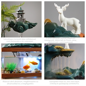 Kerámia kézzel festett asztali akváriumi dekoratív mini vízesés, új kínai stílus, mázas felület, testreszabható feldolgozás