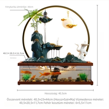 Kerámia kézzel festett asztali akváriumi dekoratív mini vízesés, új kínai stílus, mázas felület, testreszabható feldolgozás