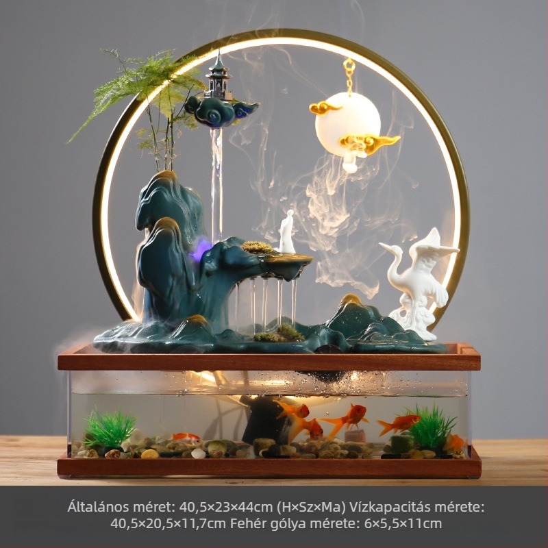 Kerámia kézzel festett asztali akváriumi dekoratív mini vízesés, új kínai stílus, mázas felület, testreszabható feldolgozás