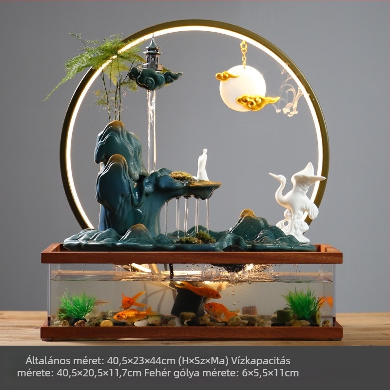 Kerámia kézzel festett asztali akváriumi dekoratív mini vízesés, új kínai stílus, mázas felület, testreszabható feldolgozás