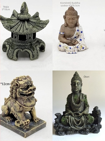 Akvarisztikus Buddha szobor gyantából – kínai stílus, Xiaoyu Era sorozat, szintetikus gyanta, gyanta műalkotás
