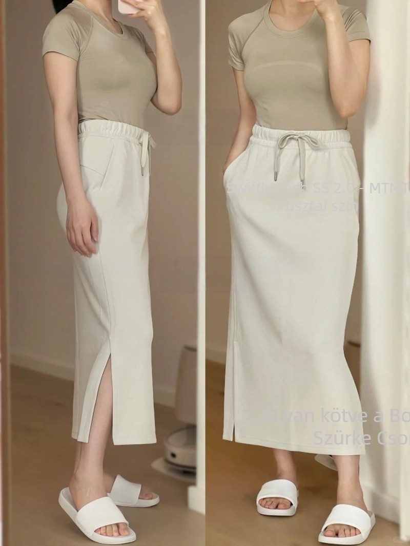 luludaring jóga szoknya, midi hossz, nejlon-spandex anyag, háromdimenziós szabás, mikroelaszticitás