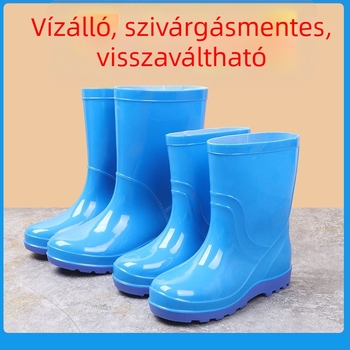 Gyermek esőcsizmák, könnyű PVC felsőrésszel, alacsony szárú, csúszásmentes, 1–3 éveseknek