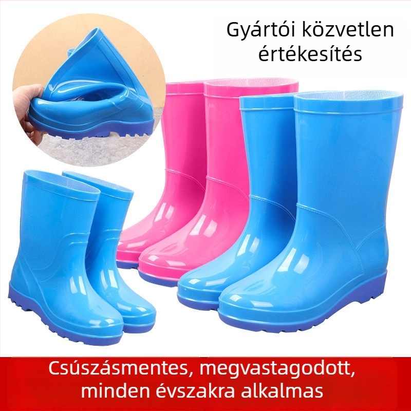 Gyermek esőcsizmák, könnyű PVC felsőrésszel, alacsony szárú, csúszásmentes, 1–3 éveseknek