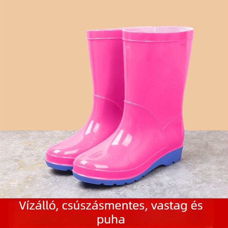 Gyermek esőcsizmák, könnyű PVC felsőrésszel, alacsony szárú, csúszásmentes, 1–3 éveseknek
