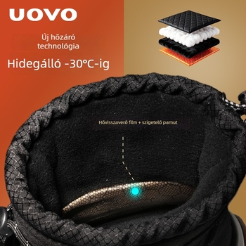 Uniszex téli kültéri hócipő, vízálló, csúszásmentes, fleece bélés, vastag TPR talp, felsőrész Oxford anyagból