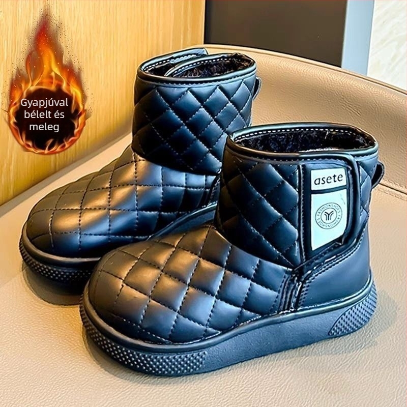 Gyerekeknek készült téli hócipő fleece-béléssel, vízálló, bokáig érő
