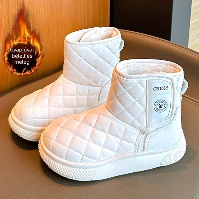Gyerekeknek készült téli hócipő fleece-béléssel, vízálló, bokáig érő