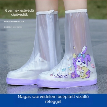 Gyerekek esőnapi cipővédők – vízálló, csúszásmentes, vastagított, kopásálló, modern és hordozható, PVC