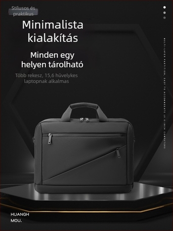 Oxford vászontáska laptophoz férfiaknak – városi minimalist design, bélés poliészter-pamut, egyszínű mintázat, Tavasz 2025