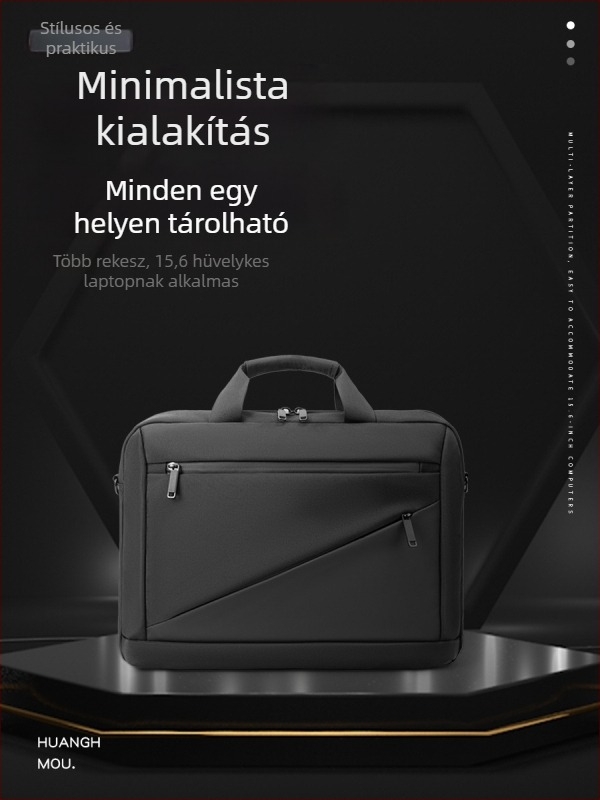 Oxford vászontáska laptophoz férfiaknak – városi minimalist design, bélés poliészter-pamut, egyszínű mintázat, Tavasz 2025