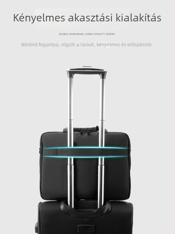 Oxford vászontáska laptophoz férfiaknak – városi minimalist design, bélés poliészter-pamut, egyszínű mintázat, Tavasz 2025