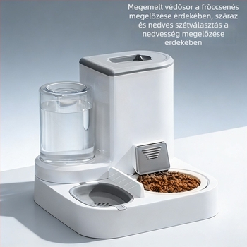 Macska automata etető- és itatórendszer – minden egyben, PP anyag, teljes készlet