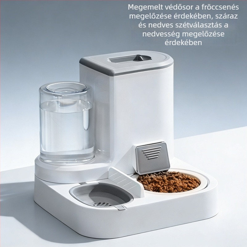 Macska automata etető- és itatórendszer – minden egyben, PP anyag, teljes készlet