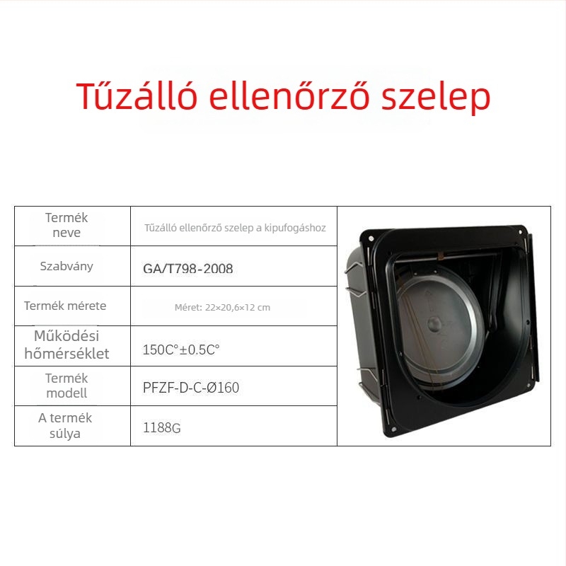 Öntöttvas tűzálló visszacsapó szelep konyhai elszívócsőhöz, CE tanúsítvány, Powerful Factory