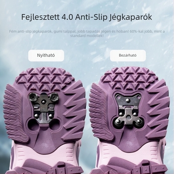 Gyerekek téli bokacipője, vízálló, Oxford felsőréteg, gumírozott talp, uniszex, 7–12 éveseknek
