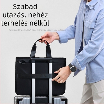 Oxford anyagú laptop táska, vízálló és kopásálló, vastagított kialakítás, üzleti elit stílusú válltáska, poliészter bélés