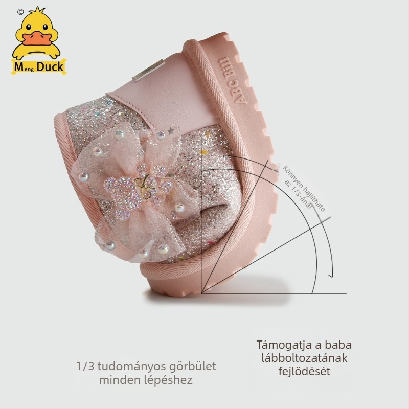 Gyermek téli hócsizma vastag pamut bélésével — Northeast Princess Snow Cotton bakancs lányoknak