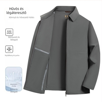 Napvédő dzseki, légáteresztő Milk Silk anyag, kapucni nélküli, cipzár elöl, több zseb, ideális tavasszal-ősszel üzleti viselet