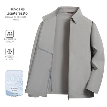 Napvédő dzseki, légáteresztő Milk Silk anyag, kapucni nélküli, cipzár elöl, több zseb, ideális tavasszal-ősszel üzleti viselet