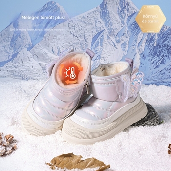 Inbemini Lányok téli bokacsizmája – fleece bélés, felül syntetikus bőr, gumitalp, hercegnő stílus, 1–3 és 4–6 éveseknek