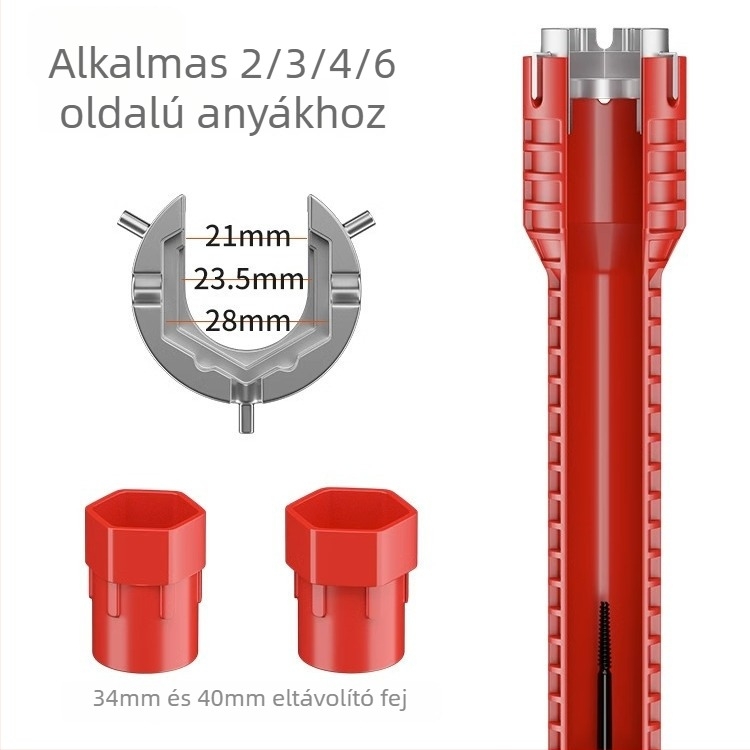 Többfunkciós mosogató- és mosdókulcs – egyben eszköz a csaptelek és csövek demontázsához és telepítéséhez, Light Luxury stílus, modell 8478945312312313