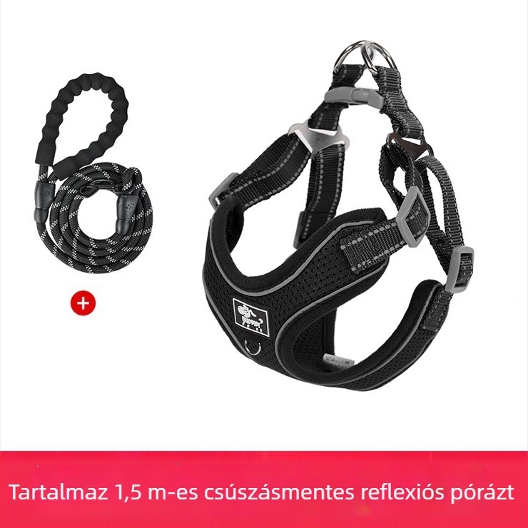 Kutyamellkas-hám, állítható, kötél-stílus, poliészter (Anyag: Poliészter; Kategória: mellkas-hám; Bővíthető: Igen)