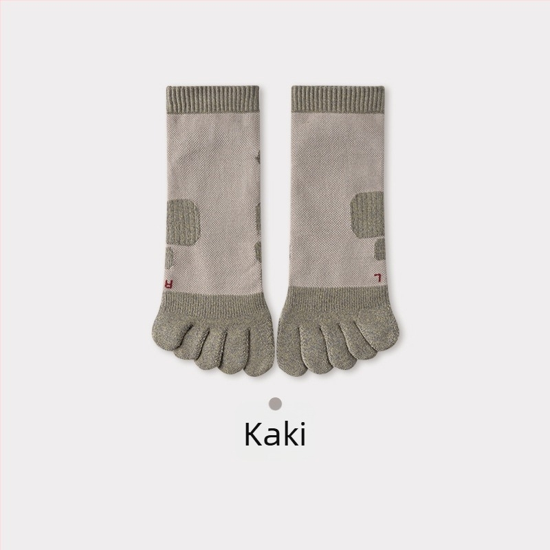 Férfi ötujjas sportzokni — antibakteriális és dezodoráló, varratmentes, légáteresztő, pamut-keverék (pamut 61,4% / poliészter 29,4% / spandex 1,6% / elasztán 7,6%)