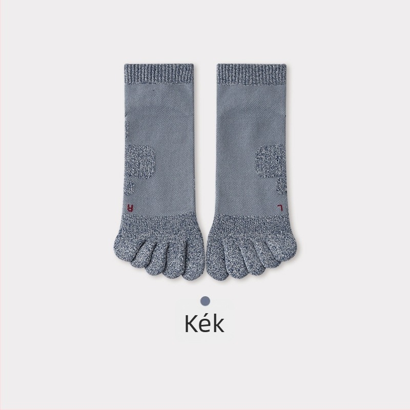 Férfi ötujjas sportzokni — antibakteriális és dezodoráló, varratmentes, légáteresztő, pamut-keverék (pamut 61,4% / poliészter 29,4% / spandex 1,6% / elasztán 7,6%)