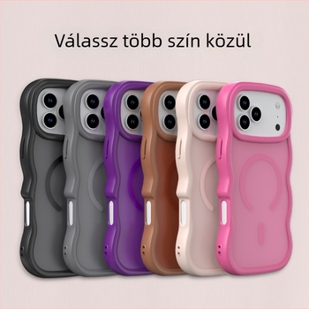 iPhone 17 Pro Max telefonvédő, hátlap, mágneses, anyag PC + TPU, olajos permetes hullámtextúra