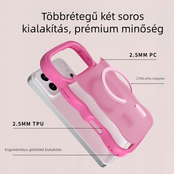 iPhone 17 Pro Max telefonvédő, hátlap, mágneses, anyag PC + TPU, olajos permetes hullámtextúra