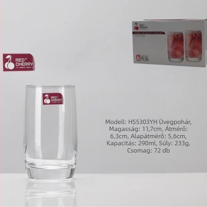 Otthoni használatra szánt üveg szájöblítő pohár, modern minimalista stílus, kör alakú, közvetlen ivófedéllel, egyrétegű konstrukció