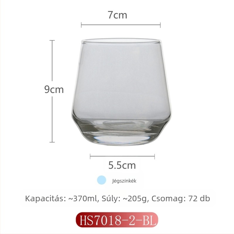 Otthoni használatra szánt üveg szájöblítő pohár, modern minimalista stílus, kör alakú, közvetlen ivófedéllel, egyrétegű konstrukció