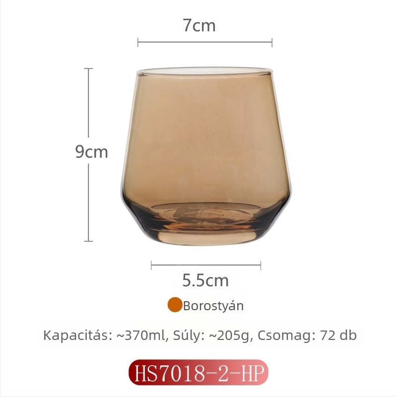 Otthoni használatra szánt üveg szájöblítő pohár, modern minimalista stílus, kör alakú, közvetlen ivófedéllel, egyrétegű konstrukció