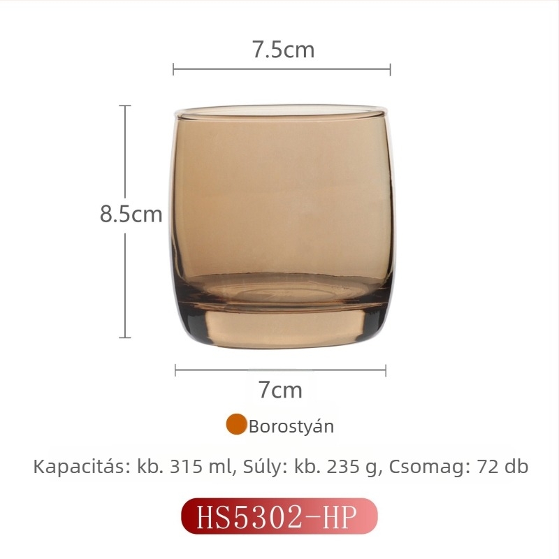 Otthoni használatra szánt üveg szájöblítő pohár, modern minimalista stílus, kör alakú, közvetlen ivófedéllel, egyrétegű konstrukció