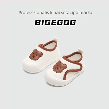Uniszex babacipő 1–3 éveseknek, vászon felsőrész, gumitalp, Velcro-zárás