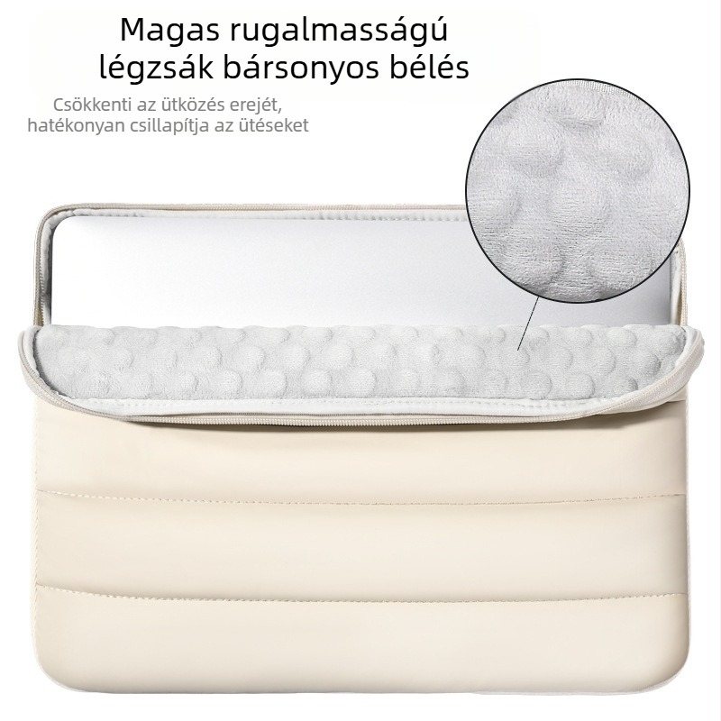 Laptop tok légpárnás béléssel (vízálló, antibakteriális, ütésálló, bőr membrán, egyszínű modell)